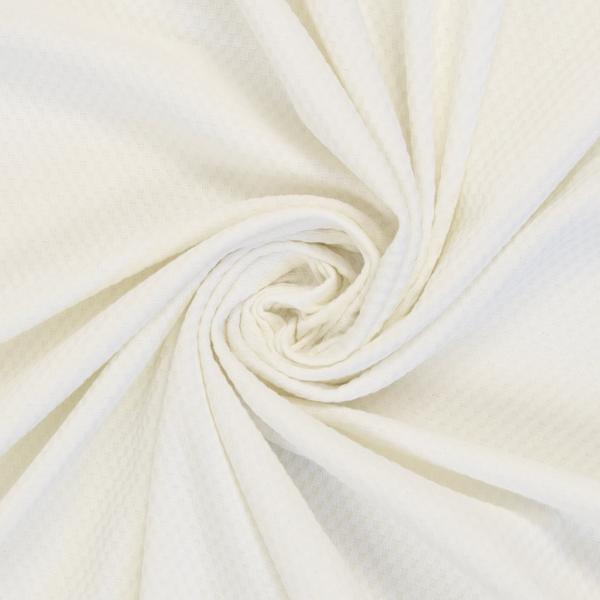 Baumwoll-Jacquardjersey Waffelstruktur Altweiß by Swafing